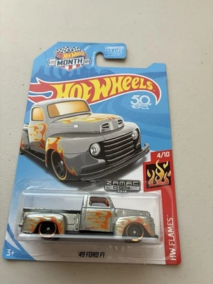 2018 Hot Wheels Walmart #4 Zamac HW Flames 4/10 '49 FORD F1 Zamac - Image 1 of 2