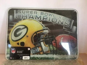 Set of Two~New NFL GREEN BAY PACKERS Glass Cutting Boards-ship free - Picture 1 of 2