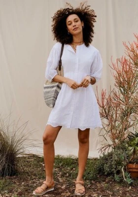 NWT Matilda Jane Good Hart GH Montrose Dress Size XS Vacation Beach Photos White - Изображение 1 из 4