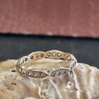 Vintage Solid 9ct Gold Diamond Stacking Eternity Ring - size N