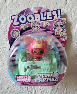 ZOOBLES Figure Animals Secret Partiez Z-Girlz & Happitat Farah Flutterz Toy - Picture 1 of 9