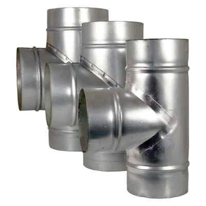 Metal T Piece Equal Ducting Connector For Extractor Fans Hydroponics - Picture 1 of 2