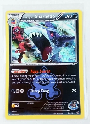Team Aquas Sharpedo 21/34 Double Crisis Holo Rare Pokémon Card 2015 - Image 1 of 4