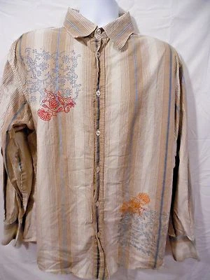  Camisa Y-Chrome Bordada Manga Larga Botón Frontal Talla XL Foto 1 de 4