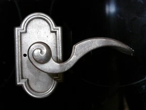 Emtek "NAPOLI" Door Lever Privacy Set #11 Rosette Silver Patina Right Hand 72011 - Picture 1 of 8