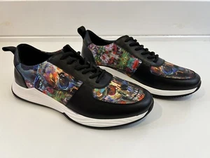 Robert Graham Skull Leather Running Sneakers RG5461L Mens Size 10 - Picture 1 of 11