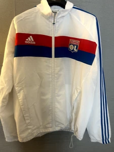 MENS 48/50 - XXL OLYMPIQUE LYON ADIDAS VINTAGE 2011 LINED WHITE / TRACK JACKET - Picture 1 of 6