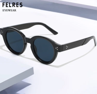 Óculos de sol retrô redondo para homens mulheres óculos de festa de condução ao ar livre proteção UV - Imagem 1 de 4