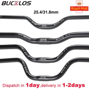 BUCKLOS 25.4/31.8mm Bike Handlebar Aluminum 620/660/720/780mm MTB Hi-Riser Bar - Picture 1 of 24