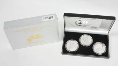 Juego de 3 monedas American Silver Eagle Walking Liberty 2006 20 aniversario como nuevo de Estados Unidos Foto 1 de 3