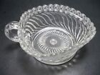 Eapg Beaded Swirl & Disc Handled Nappy Us Glass Ca 1904 No. 15085 Spiral (Omn)