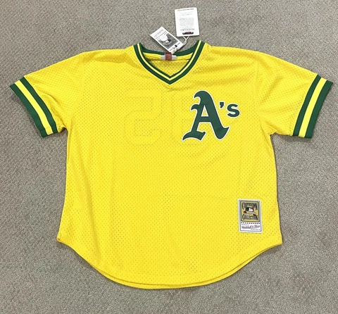 Mitchell & Ness MLB Oakland Athletics Rickey Henderson Pullover Jersey Sz L Cover