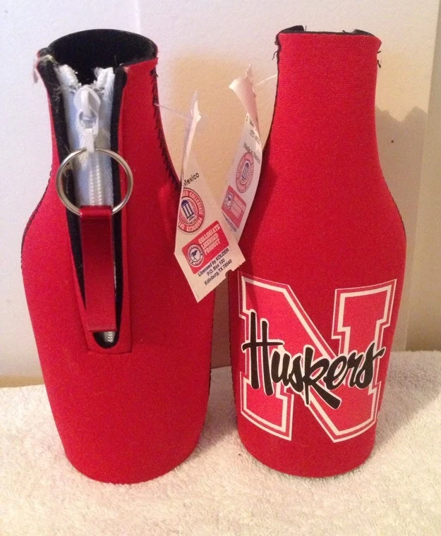 Nebraska Huskers Red Bottle Holder with opener - Image 1 of 4