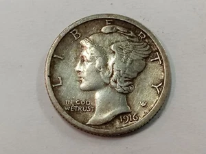 Moneda de diez centavos Mercury 1916 S de plata 10C - Imagen 1 de 2