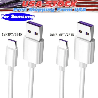USB Type C Data Cable 5A Fast Charging USB-A to USB-C Charger lot Cord For Phone - Image 1 of 4