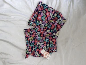 Wonder Nation Girls Pull-On Shorts Green Floral Size Medium 7-8 NWT (WTF39)Q4 - Picture 1 of 4