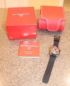 Nuevo Swiss Legend SL-10040-06-BB #1100018 banda de silicona espalda de tungsteno para hombre - Imagen 1 de 10