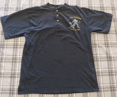 Camisa azul con botones de manga corta American Heritage Trails para hombre The Reptiles S Foto 1 de 4