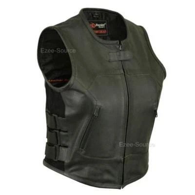 CHALECO MUJER MOTO CUERO con GRANDES BOLSILLOS OCULTOS - MA12 Foto 1 de 3