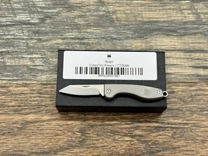 Cobratec Knives Gray Rian Thumb Folding Knife 1.6" M390 Damascus Blade Keychain - Picture 1 of 5