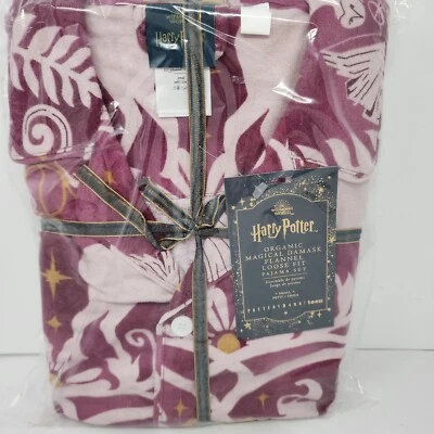 Juego de pijama de damasco mágico de franela Pottery Barn Teen Harry Potter 2 piezas pequeño Foto 1 de 3