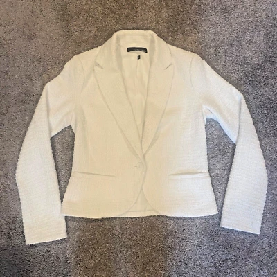 Blazer Amanda and Chelsea Mujer Blanco Texturizado Talla M Usado en Excelente Condición Foto 1 de 4