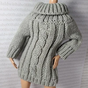N30 (J)~ 11.5" 1/6 MUÑECA GRIS CABLE TEJIDO SUÉTER VESTIDO TOP ROPA HECHA PARA MOVER - Imagen 1 de 6