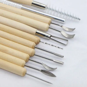11Pcs Pottery Sculpture Tools Clay Sculpting Carving Modeling Ceramic DIY Kit - Bild 1 von 7