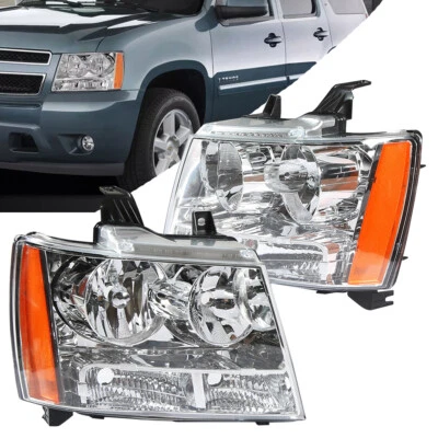 Faros aptos para 07-2014 Avalanche Tahoe Suburban lente transparente cromo ámbar ASSY Foto 1 de 4