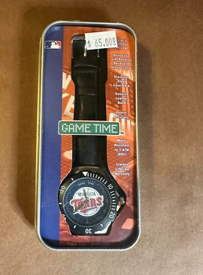 NEW - NIP MLB Minnesota Twins Unisex Logo Watch Game Time Adjustable Black Strap - Image 1 of 4
