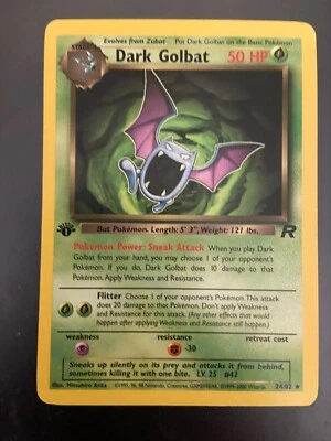 Dark Golbat 24/82 - Team Rocket 1st Edition - WOTC Non-Holo Pokemon - Image 1 of 2
