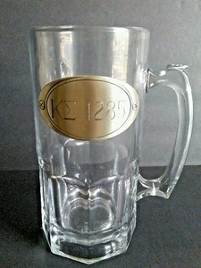  KAPPA SIGMA 1285 Glass Pewter 8 1/4" T Stein Mug Handle with Thumb Placement - Picture 1 of 10