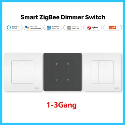 Tuya ZigBee Wifi Smart Dimmer Light Switch Work with  Alexa Google Home 1-3 Gang - Image 1 of 4