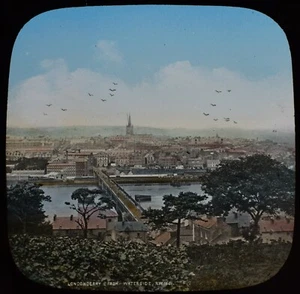 ANTIQUE Magic Lantern Slide LONDONDERRY FROM WATERSIDE C1887 PHOTO IRELAND - Picture 1 of 2