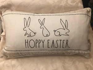 Rae Dunn Hoppy Easter Decorative Easter Pillow 24”x14” - Picture 1 of 1
