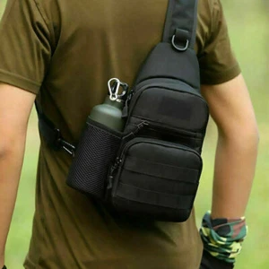 Men Small Chest Bag Pack Travel Sport Shoulder Sling Backpack Cross Body Outdoor - Picture 1 of 12