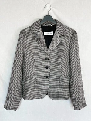Max Mara linen and wool houndstooth women's blazer - Size L - Image 1 of 4