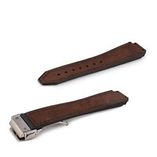 21MMx15MM BROWN SUEDE RUBBER STRAP BAND FOR CLASSIC FUSION BIG BANG HUBLOT WATCH