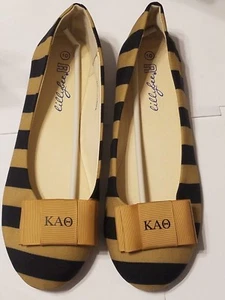 KAPPA ALPHA THETA Flats and Bow Shoes - Size 6 - Picture 1 of 8