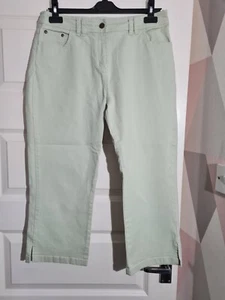 Per Una Women's Stone Stretch 3/4 Cropped Trousers size 12 in good condition - Picture 1 of 5