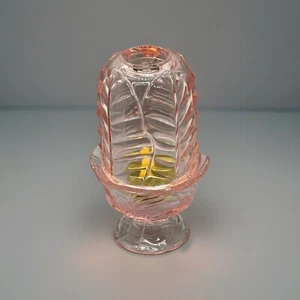 Lámpara de hadas con patrón de hoja de repollo de vidrio vikingo rosa cereza Glo color escaso - Imagen 1 de 7