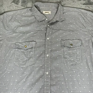 Diesel Men Short Sleeve Button Up GRAY Geometric Cowboy Shirt Sz XXL - Picture 1 of 7