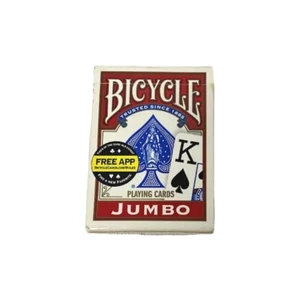 Baraja de cartas de bicicleta Jumbo rojo vintage - Imagen 1 de 6