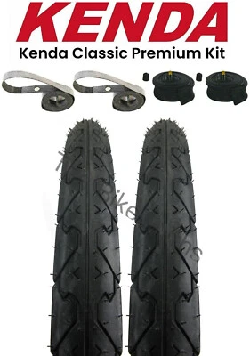 Kenda K838 City Slick 26" X 1.95" MTB Bike Kit Pair Tires + Tubes + Rim Strips - Image 1 of 4