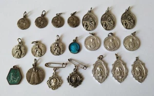 Vintage Catholic Little Medals Lot of 21 Religious Pendants There are repeated - Picture 1 of 2