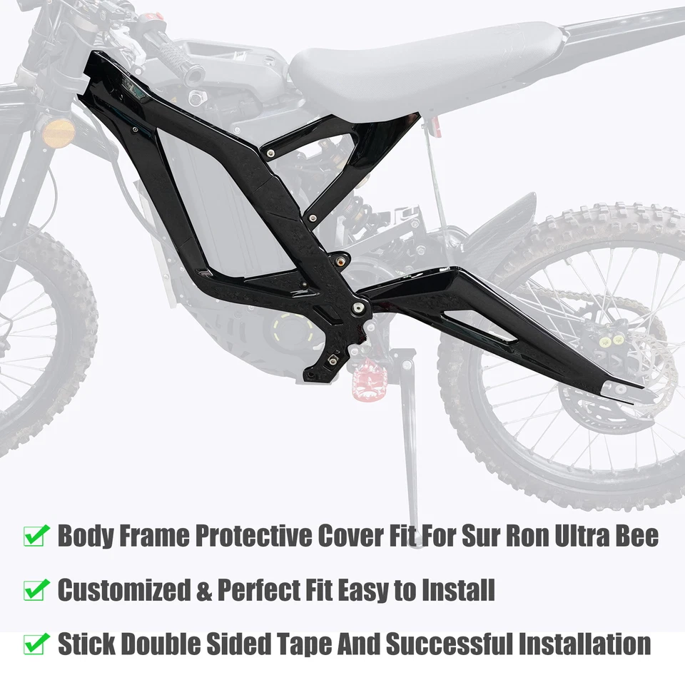 Frame Guard Fairing Body Kit with Graphics For Sur-Ron Light Bee Glossy Black - Image 1 of 4