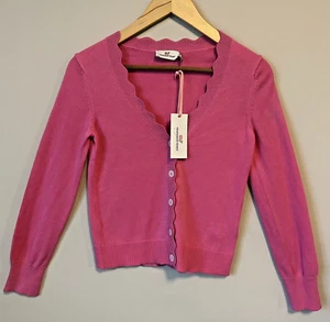 Vineyard Vines Scallop Cardigan Pink Sweater Buttons Girls Size M Paradise NWD - Picture 1 of 11
