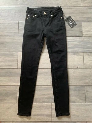 TRUE RELIGION HALLE MID-RISE SUPER SKINNY BLACK JEANS, NWT, 26 - Image 1 of 4