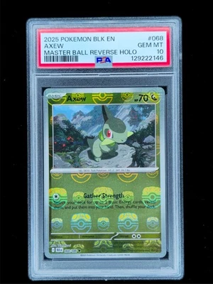 Axew 69 Master Ball Pokémon Black Bolt BLK 2025 PSA 10 🔥🔥🔥 - Image 1 of 2