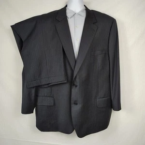 Joseph A Bank 2-Teiler Anzug Herren 52R 44X28 Deep Navy Blau Streifen Wolle Single Vent - Bild 1 von 23